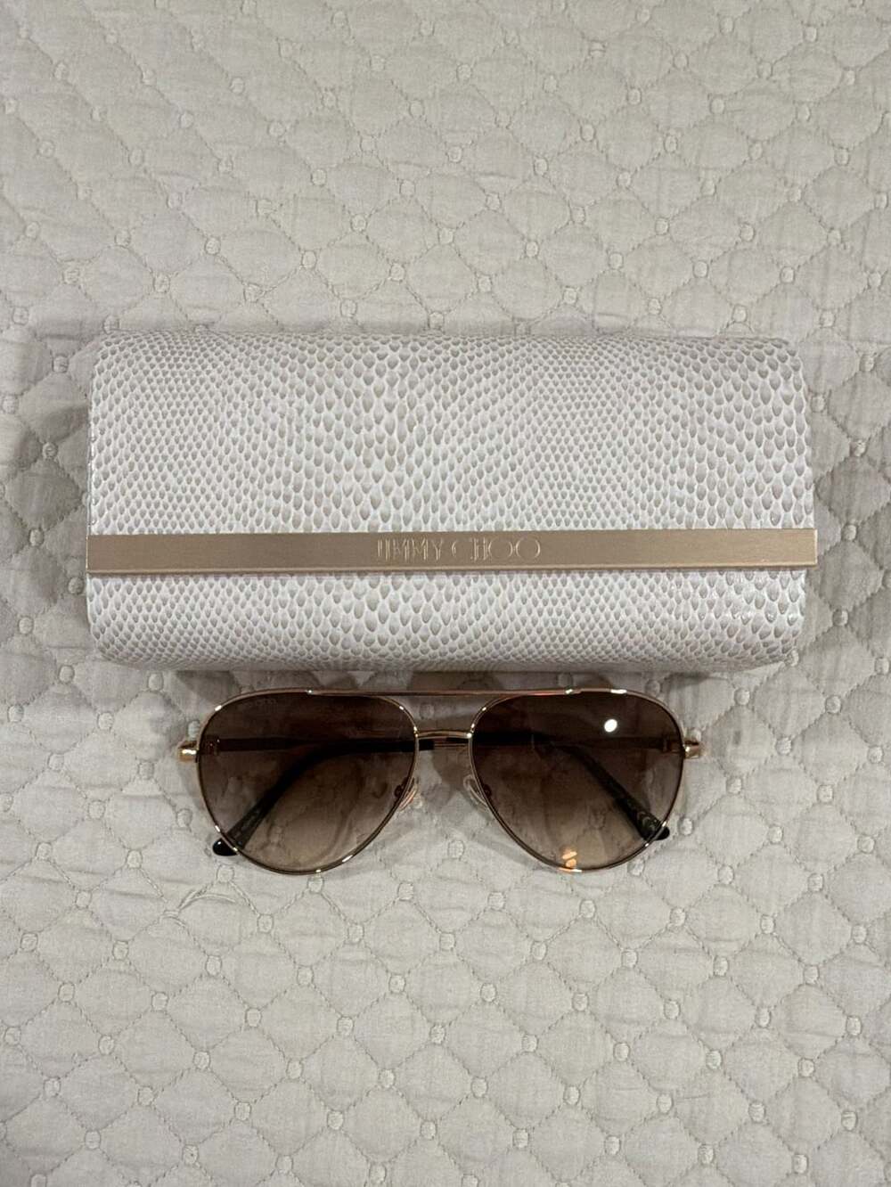 Jimmy Choo OLLY/S DDB GOLD COP Sunglasses with Case and Cloth